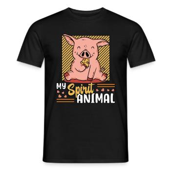 Pig Farming My Spirit Animal Livestock Pig Lover - Men's T-Shirt - black - Front - AI Model Male 178 light (178cm)
