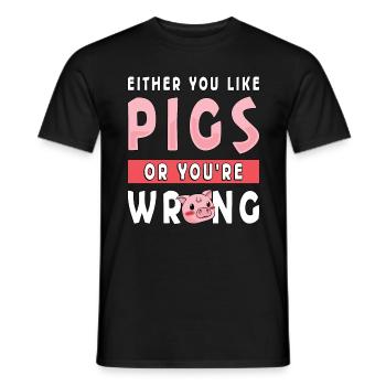 L’élevage porcin Soit vous aimez les porcs, soit vous êtes agriculteur - T-shirt homme - noir - Devant - AI Model Male 178 light (178cm)
