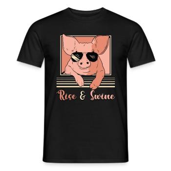 Pig Farming Rise & Swine Farm Animals Livestock - Men's T-Shirt - black - Front - AI Model Male 178 light (178cm)