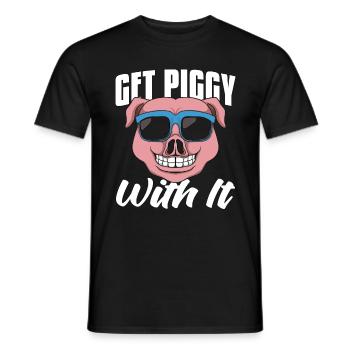 L’élevage de porcs Get Piggy avec lui Fermier d’animaux de ferme - T-shirt homme - noir - Devant - AI Model Male 178 light (178cm)