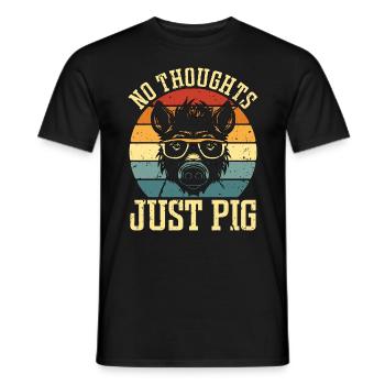 Pig Farming No Thoughts Just Pig Livestock Farming - Men's T-Shirt - black - Front - AI Model Male 178 light (178cm)