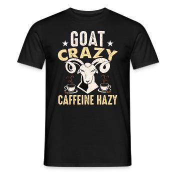 Sheep And Goat Farming Goat Crazy Caffeine Farming - Men's T-Shirt - black - Front - AI Model Male 178 light (178cm)