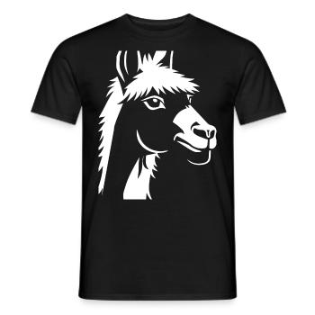 Lama Drôle Silhouette Effronté Amusant Lamas - T-shirt homme - noir - Devant - AI Model Male 178 light (178cm)