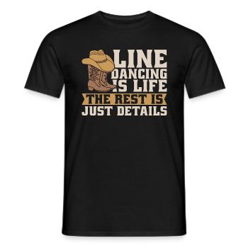 La danse en ligne, c’est la vie, le reste n’est que des bottes de cowboy - T-shirt homme - noir - Devant - AI Model Male 178 light (178cm)