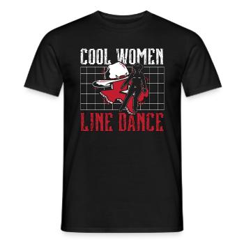 Line Dancing Cool Women Line Dance Western Dancer - Männer T-Shirt - Schwarz - Vorne - AI Model Male 178 light (178cm)