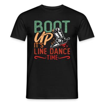Line Dancing Boot Up It's Line Dance Country Music - Men's T-Shirt - black - Front - AI Model Male 178 light (178cm)