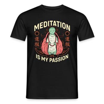 Meditation Is My Passion Spiritual Turtle Lover - Men's T-Shirt - black - Front - AI Model Male 178 light (178cm)