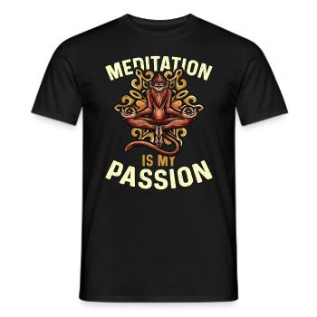 Meditation Is My Passion Relaxation Monkey Lover - Men's T-Shirt - black - Front - AI Model Male 178 light (178cm)