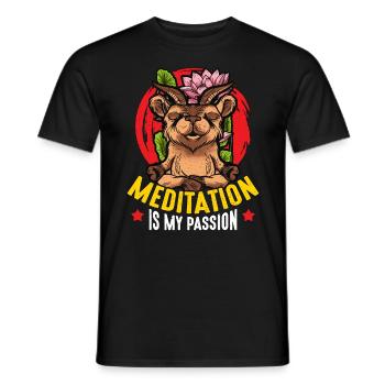 Meditation Is My Passion Yoga Meditate Goat Lover - Men's T-Shirt - black - Front - AI Model Male 178 light (178cm)