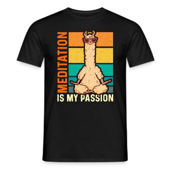 Meditation Is My Passion Spiritual Llama Lover - Männer T-Shirt - Schwarz - Vorne - AI Model Male 178 light (178cm)