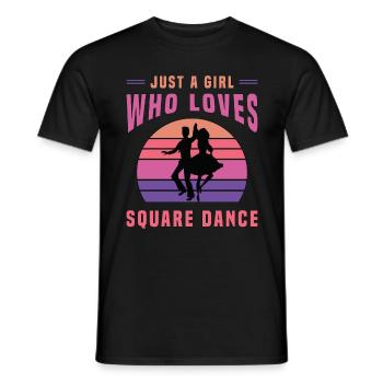 Square Dancing Just A Girl Who Loves Country Music - Men's T-Shirt - black - Front - AI Model Male 178 light (178cm)