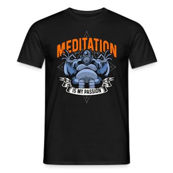 La méditation est ma passion Méditer amoureux des gorilles - T-shirt homme - noir - Devant - AI Model Male 178 light (178cm)