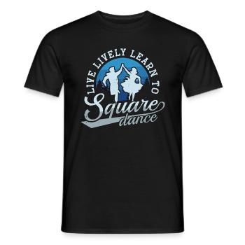 Square Dancing Live Lively Learn To Country Dance - Men's T-Shirt - black - Front - AI Model Male 178 light (178cm)