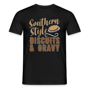 Biscuits And Gravy Southern Style Southern Cooking - Männer T-Shirt - Schwarz - Vorne - AI Model Male 178 light (178cm)