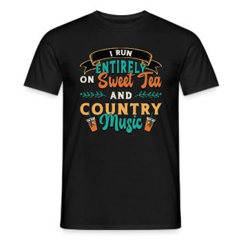 Sweet Tea I Run Entirely On Sweet Southern Country - Men's T-Shirt - black - Front - AI Model Male 178 light (178cm)