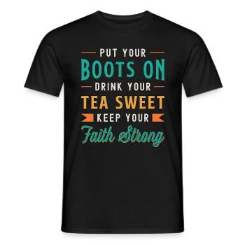 Thé sucré Enfilez vos bottes Buvez votre thé à bulles - T-shirt homme - noir - Devant - AI Model Male 178 light (178cm)