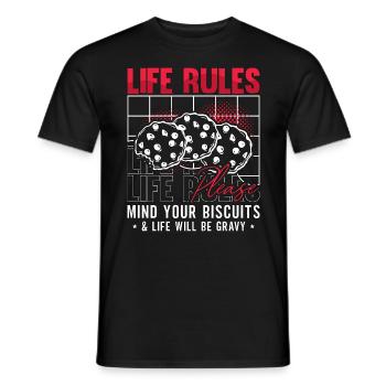 Biscuits And Gravy Life Rules Please Gravy Lover - Männer T-Shirt - Schwarz - Vorne - AI Model Male 178 light (178cm)