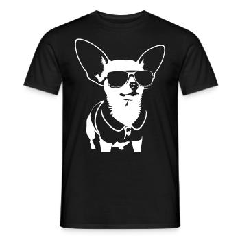 Lustiger Chihuahua mit Sonnenbrille Chihuahuas - Männer T-Shirt - Schwarz - Vorne - AI Model Male 178 light (178cm)