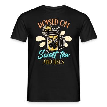 Thé sucré élevé sur du thé sucré et du pays du sud - T-shirt homme - noir - Devant - AI Model Male 178 light (178cm)