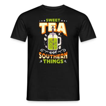 Sweet Tea And Southern Things Southern Food Lover - Men's T-Shirt - black - Front - AI Model Male 178 light (178cm)