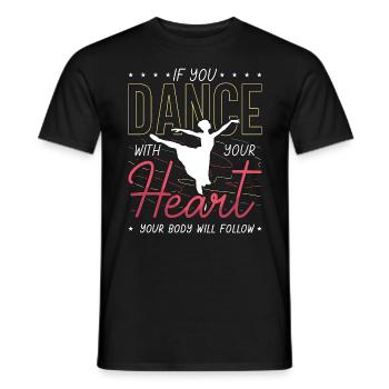 Mouvements de danse si vous dansez avec votre cœur en dansant - T-shirt homme - noir - Devant - AI Model Male 178 light (178cm)
