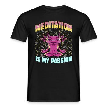 La méditation est ma passion Aime le yoga Amoureux du gecko - T-shirt homme - noir - Devant - AI Model Male 178 light (178cm)