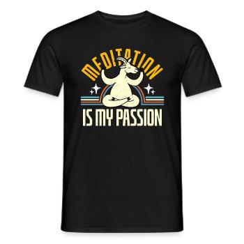 Meditation Is My Passion Spiritual Yoga Goat Lover - Men's T-Shirt - black - Front - AI Model Male 178 light (178cm)