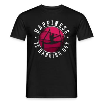 Aerialist Happiness Is Hanging Out Loves Gymnastic - Männer T-Shirt - Schwarz - Vorne - AI Model Male 178 light (178cm)