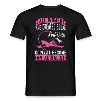 Acrobatie Toutes les femmes sont créées gymnastique égale - T-shirt homme - noir - Devant - AI Model Male 178 light (178cm)