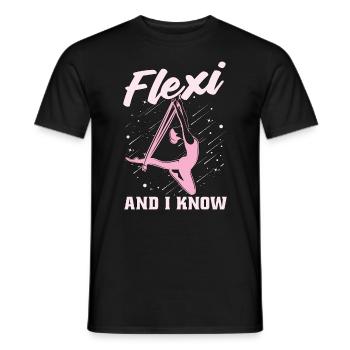 Acrobate Flexi Et Je sais qu’Il Aime Les Sports Aériens - T-shirt homme - noir - Devant - AI Model Male 178 light (178cm)