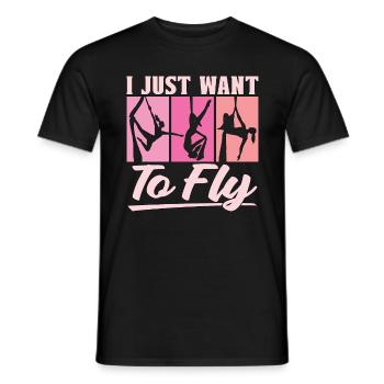 Acrobate aérienne Je veux juste voler Air Yoga Acrobates aériens - T-shirt homme - noir - Devant - AI Model Male 178 light (178cm)