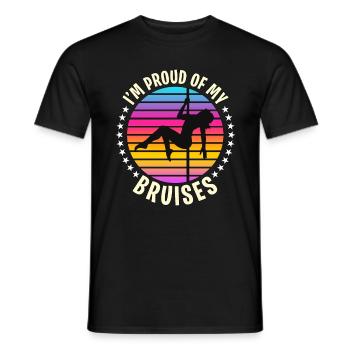 Pole Dance Je suis fier de mes ecchymoses Pole Fitness - T-shirt homme - noir - Devant - AI Model Male 178 light (178cm)