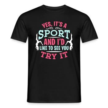 Pole dance Oui, c’est un sport et aime la pole dance - T-shirt homme - noir - Devant - AI Model Male 178 light (178cm)