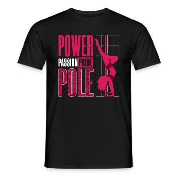 Pole Dancing Power Passion Pride Pole Gymnastics - Men's T-Shirt - black - Front - AI Model Male 178 light (178cm)