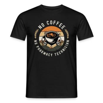 Pharmacy Technician No Coffee Medical Coffee Lover - Men's T-Shirt - black - Front - AI Model Male 178 light (178cm)