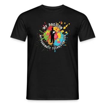 Technicien en pharmacie Ma passion Ma pharmacie Médical - T-shirt homme - noir - Devant - AI Model Male 178 light (178cm)