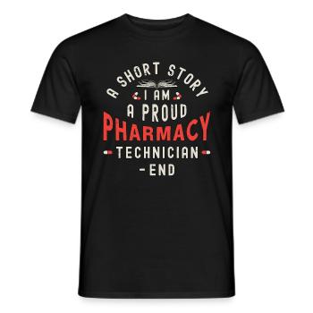 Pharmacy Technician A Short Story I Am Technician - Men's T-Shirt - black - Front - AI Model Male 178 light (178cm)