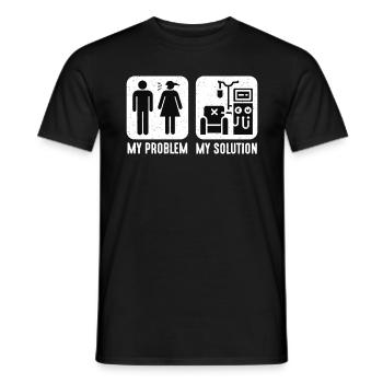 Dialysis Technician My Problem Pictogram Mom - Men's T-Shirt - black - Front - AI Model Male 178 light (178cm)