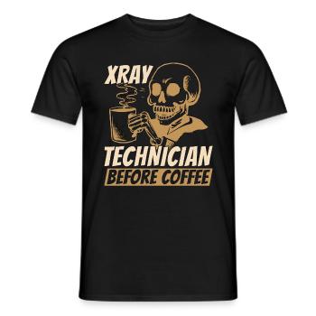Xray Technician Before Radiographer Coffee Lover - Men's T-Shirt - black - Front - AI Model Male 178 light (178cm)