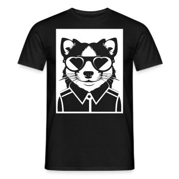 Ferret Wearing Sunglasses Cool Ferrets - Men's T-Shirt - black - Front - AI Model Male 178 light (178cm)