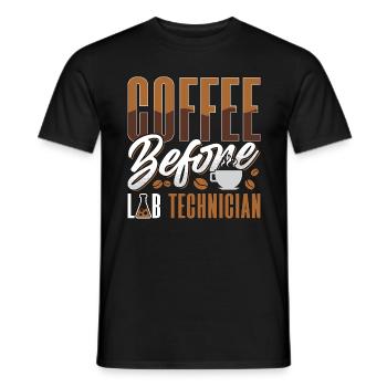Technicien de laboratoire Café avant la science Amateur de café - T-shirt homme - noir - Devant - AI Model Male 178 light (178cm)