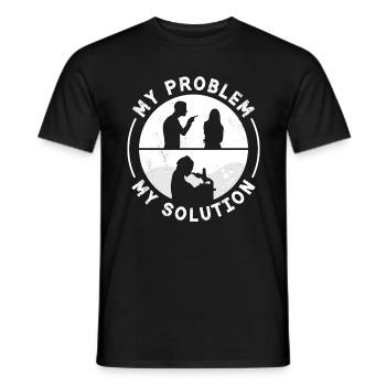 Technicien de laboratoire Mon problème Mon pictogramme Maman Papa - T-shirt homme - noir - Devant - AI Model Male 178 light (178cm)