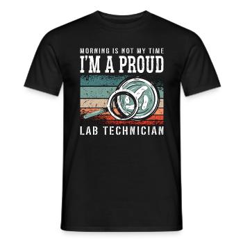 Lab Technician Morning Is Not My Person Scientist - Männer T-Shirt - Schwarz - Vorne - AI Model Male 178 light (178cm)
