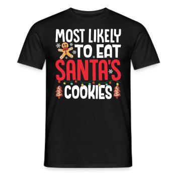 Les plus susceptibles de manger les biscuits du Père Noël Noël - T-shirt homme - noir - Devant - AI Model Male 178 light (178cm)