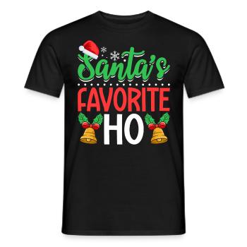 Santa's Favorite Ho Funny Ho Ho Christmas Family - Men's T-Shirt - black - Front - AI Model Male 178 light (178cm)