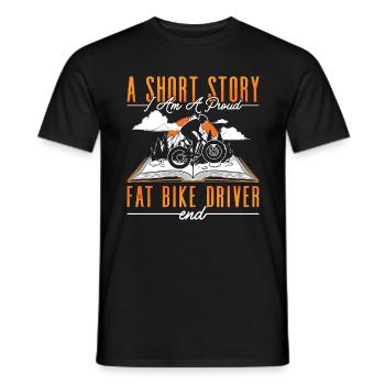Fat Bike Une petite histoire Je suis un cycliste de vélo de route - T-shirt homme - noir - Devant - AI Model Male 178 light (178cm)