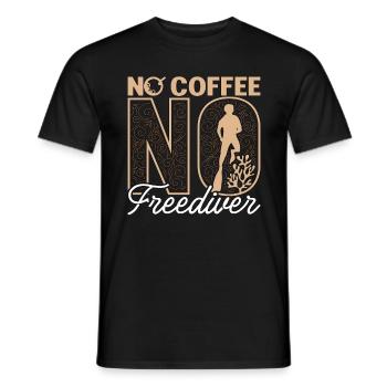 Plongée en apnée Pas de café Pas de plongée profonde Amateur de café - T-shirt homme - noir - Devant - AI Model Male 178 light (178cm)