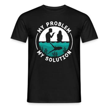 Freediving My Problem My Pictogram Mom Dad Diving - Männer T-Shirt - Schwarz - Vorne - AI Model Male 178 light (178cm)