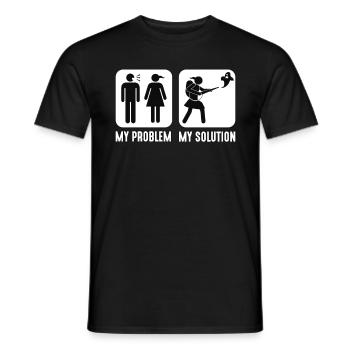 Chasseur de fantômes mon problème ma solution pictogramme maman - T-shirt homme - noir - Devant - AI Model Male 178 light (178cm)
