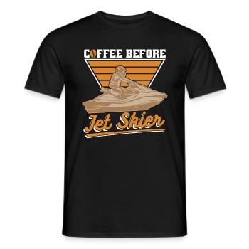 Jet Skier Coffee Before Water Skiing Coffee Lover - Men's T-Shirt - black - Front - AI Model Male 178 light (178cm)